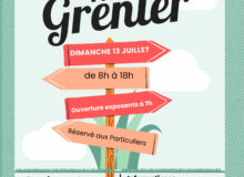 Affiche Évènement Vide Grenier Brocante Moderne Illustré Vert