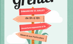 Affiche Évènement Vide Grenier Brocante Moderne Illustré Vert
